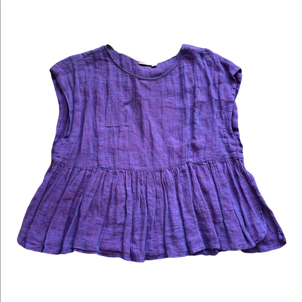 Anthropologie linen babydoll shirt